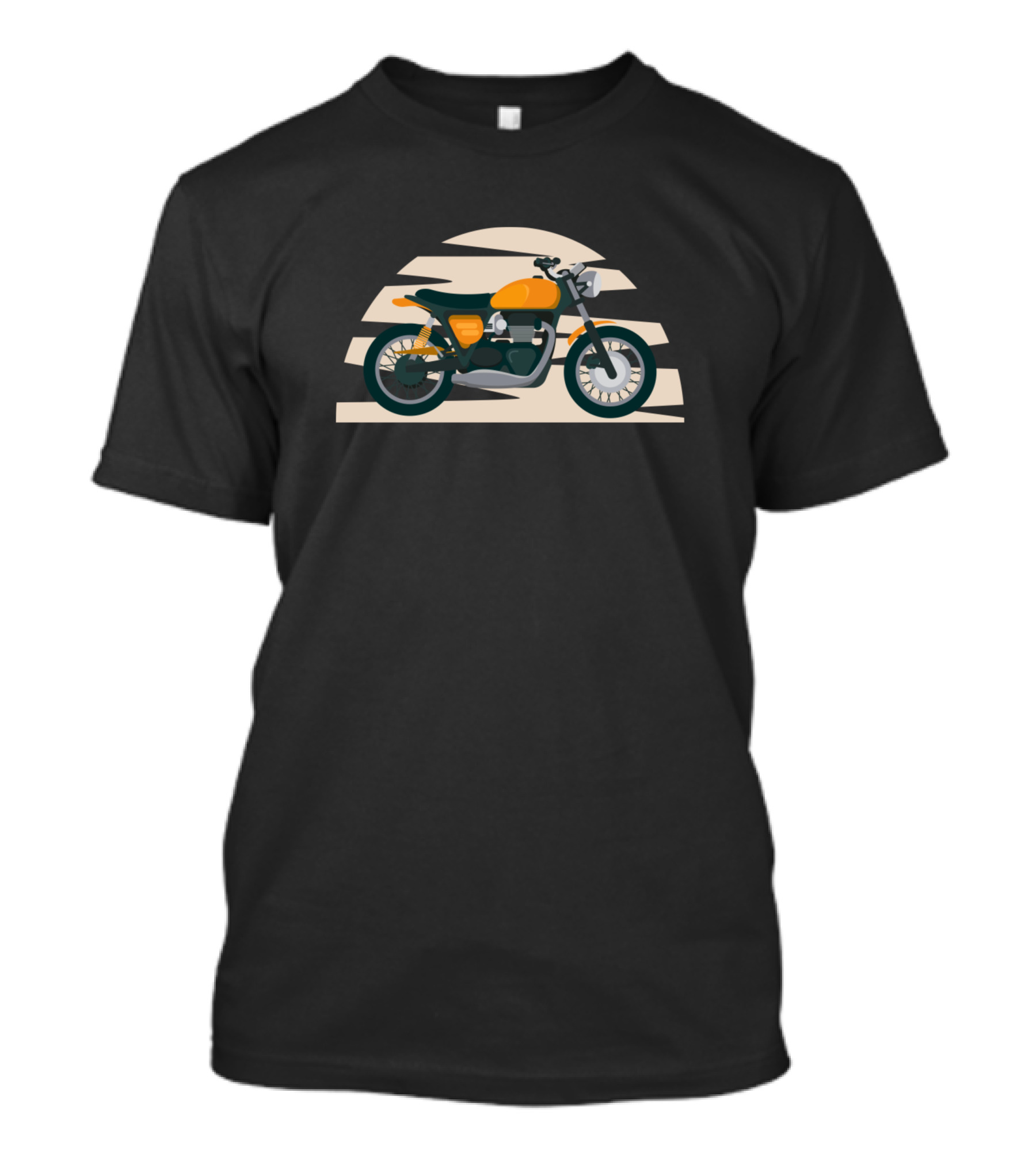 Japsyle Flat Vintage Motorcycle Retro Sunset T-Shirt