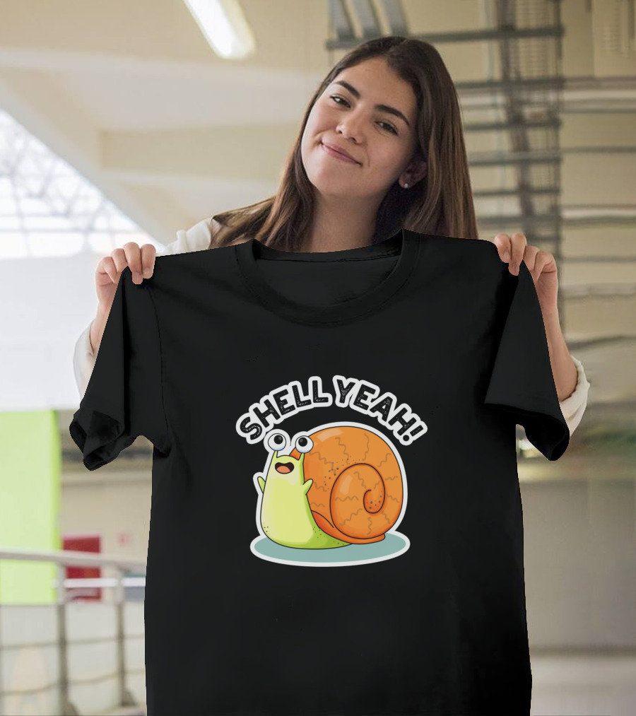 SHELL YEAH Cute Snail Pun Orange Shell T-Shirt