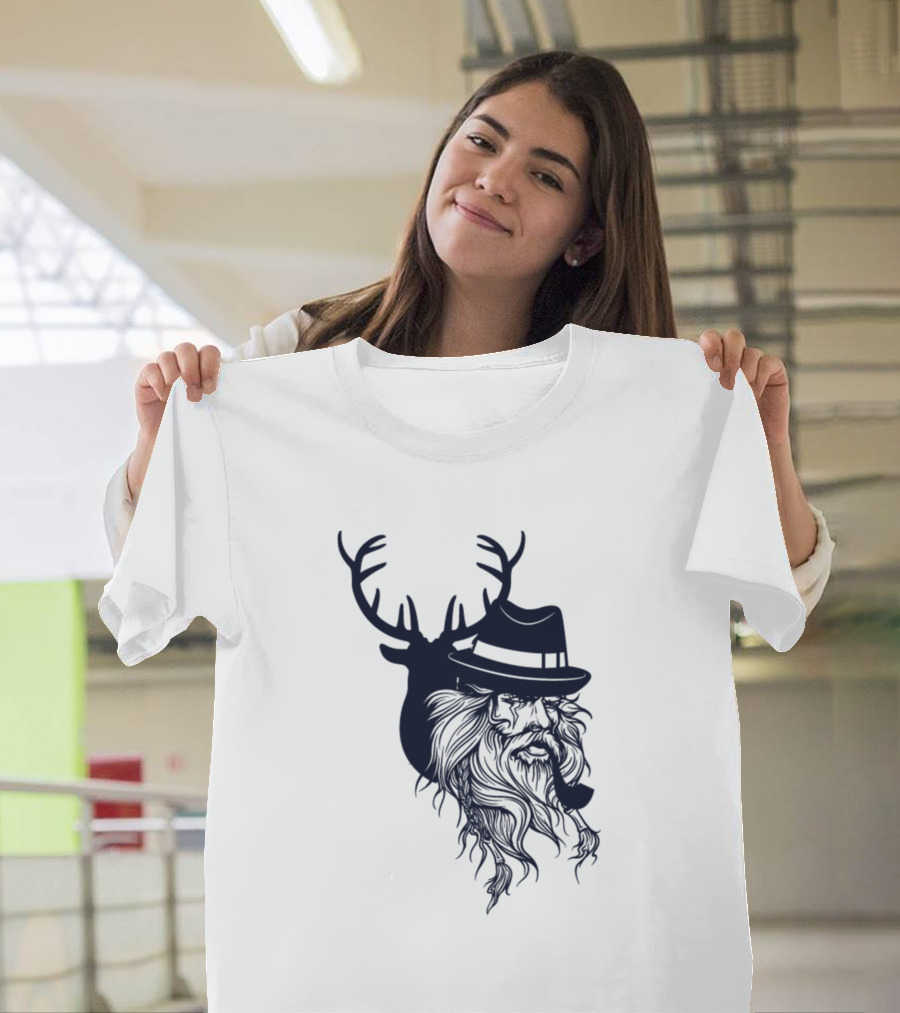Cool Deer Hunter Awesome Deer Lover Vintage Hipster T-Shirt
