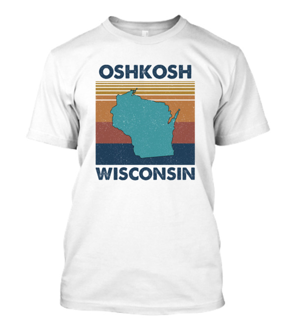Oshkosh Wisconsin Retro State Map T-Shirt