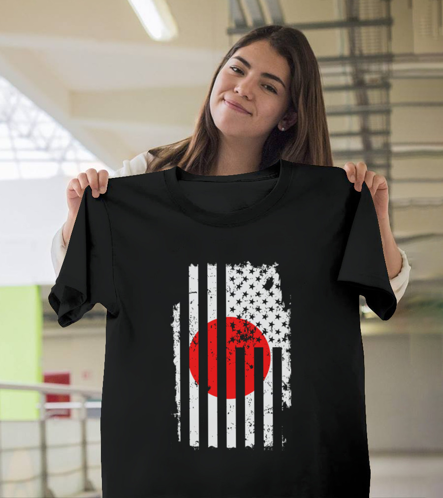Vintage Distressed Japan America Flag T-Shirt