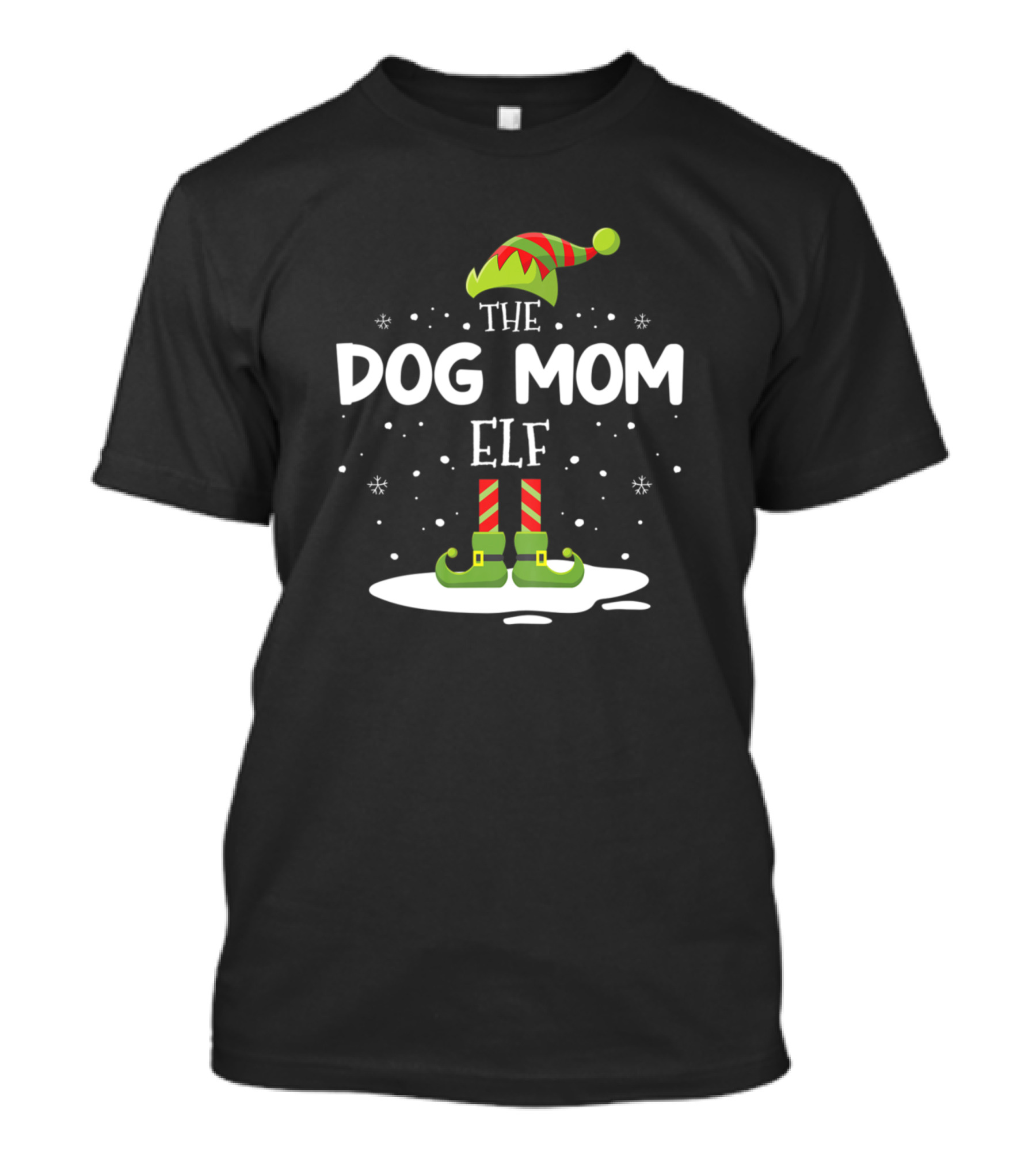 The Dog Mom Elf Christmas Family Matching Festive T-Shirt