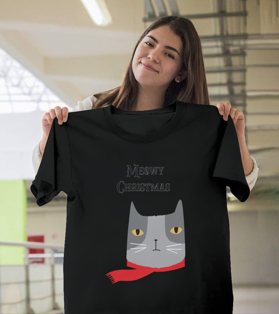 Meowy Christmas Cat Lover T-Shirt