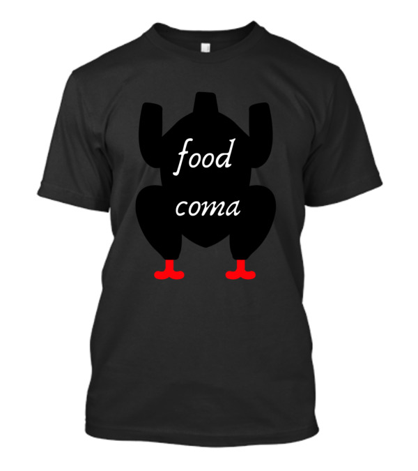 Food Coma Turkey Silhouette Classic Red Feet T-Shirt