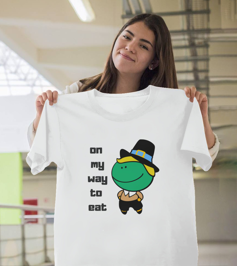 On My Way To Eat Thanksgiving Pilgrim Mashup T-Shirt