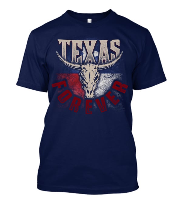 Texas Forever Longhorn Skull State Pride T-Shirt