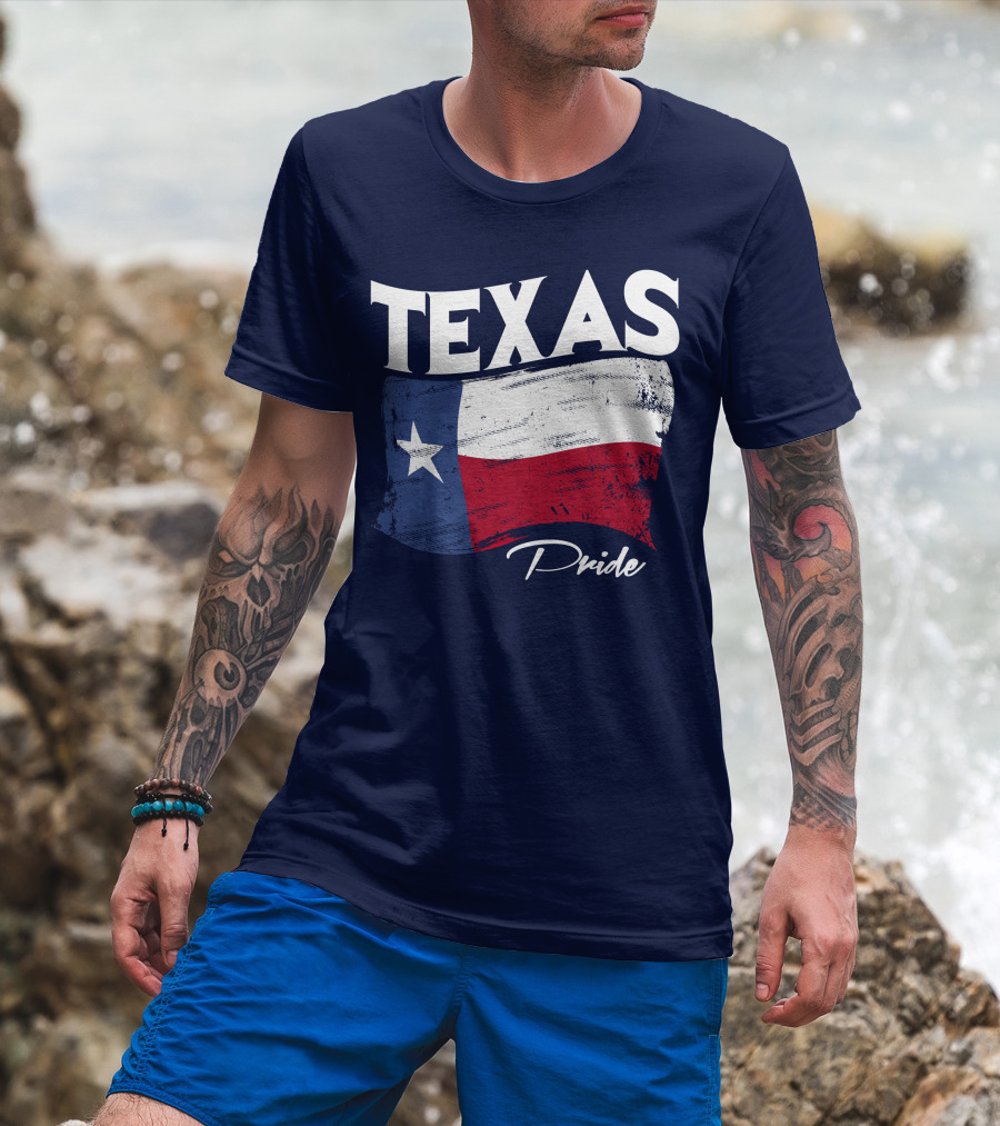 Texas Pride Lone Star Flag Bold Statement T-Shirt