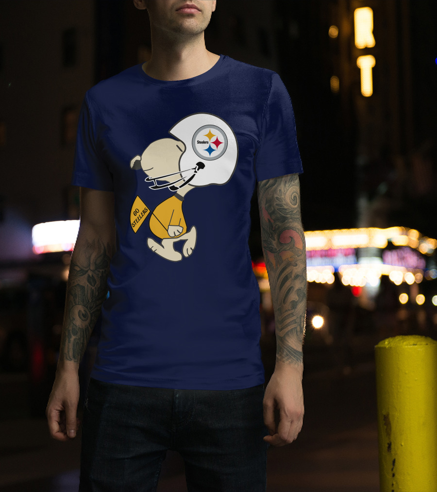 Steelers Football Helmet Go Steelers Fan T-Shirt