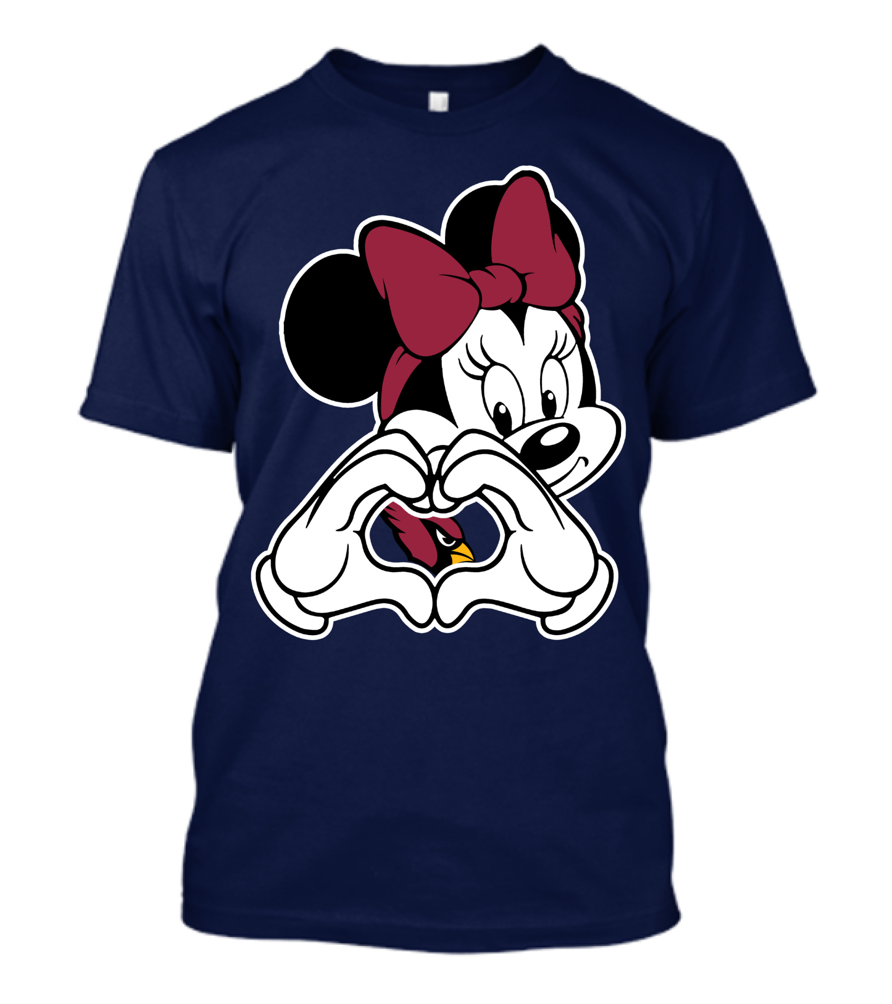 Minnie Mouse Heart Hands Arizona Cardinals T-Shirt
