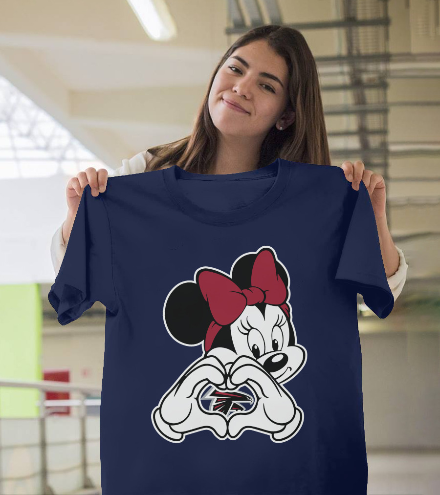 Minnie Heart Hands Atlanta Falcons T-Shirt