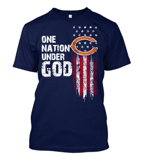 One Nation Under God Chicago Bears American Flag T-Shirt
