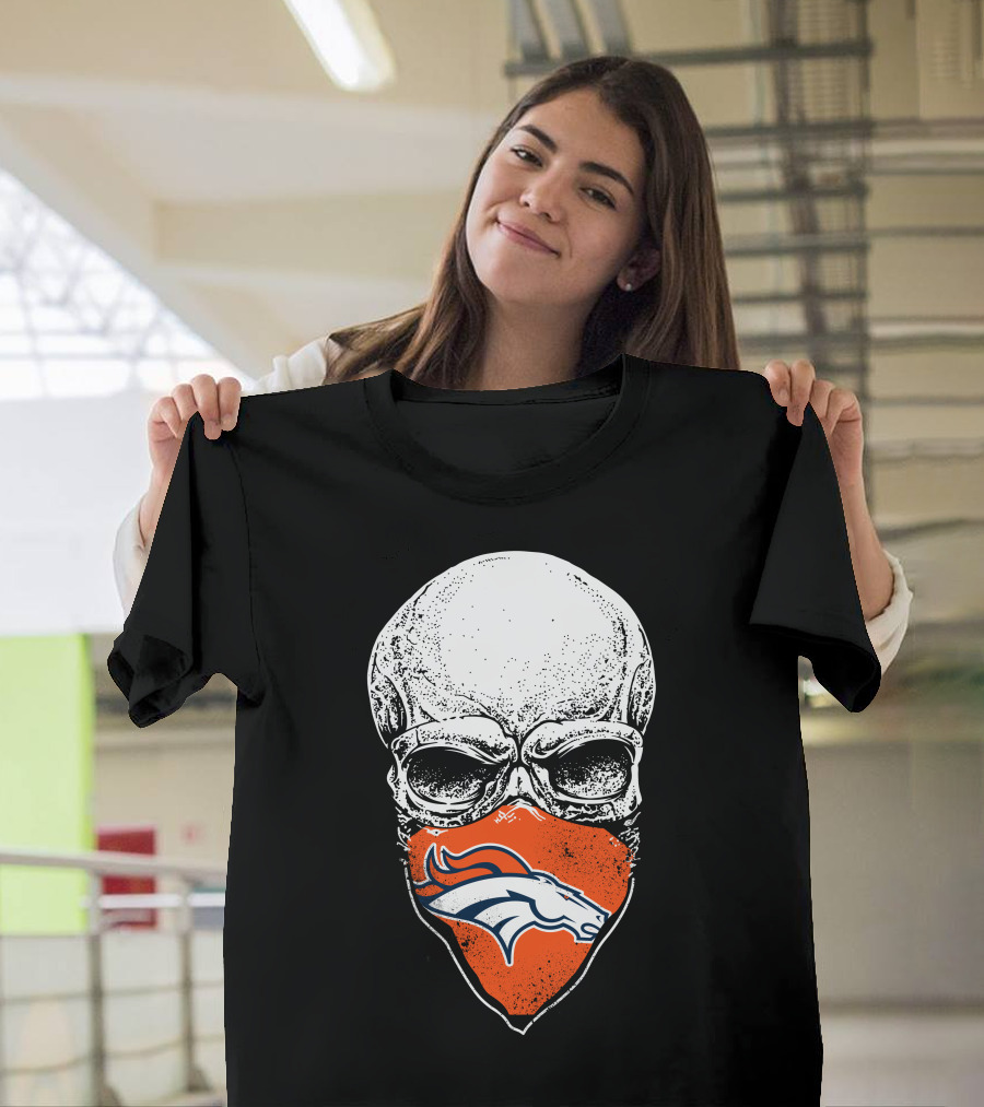 Denver Broncos Skull Logo Bandana T-Shirt