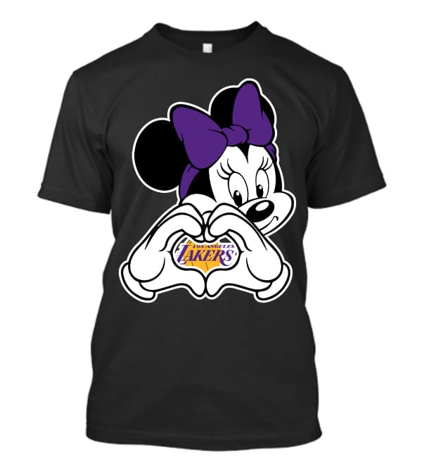 Los Angeles Lakers Minnie Mouse Heart Hands T-Shirt