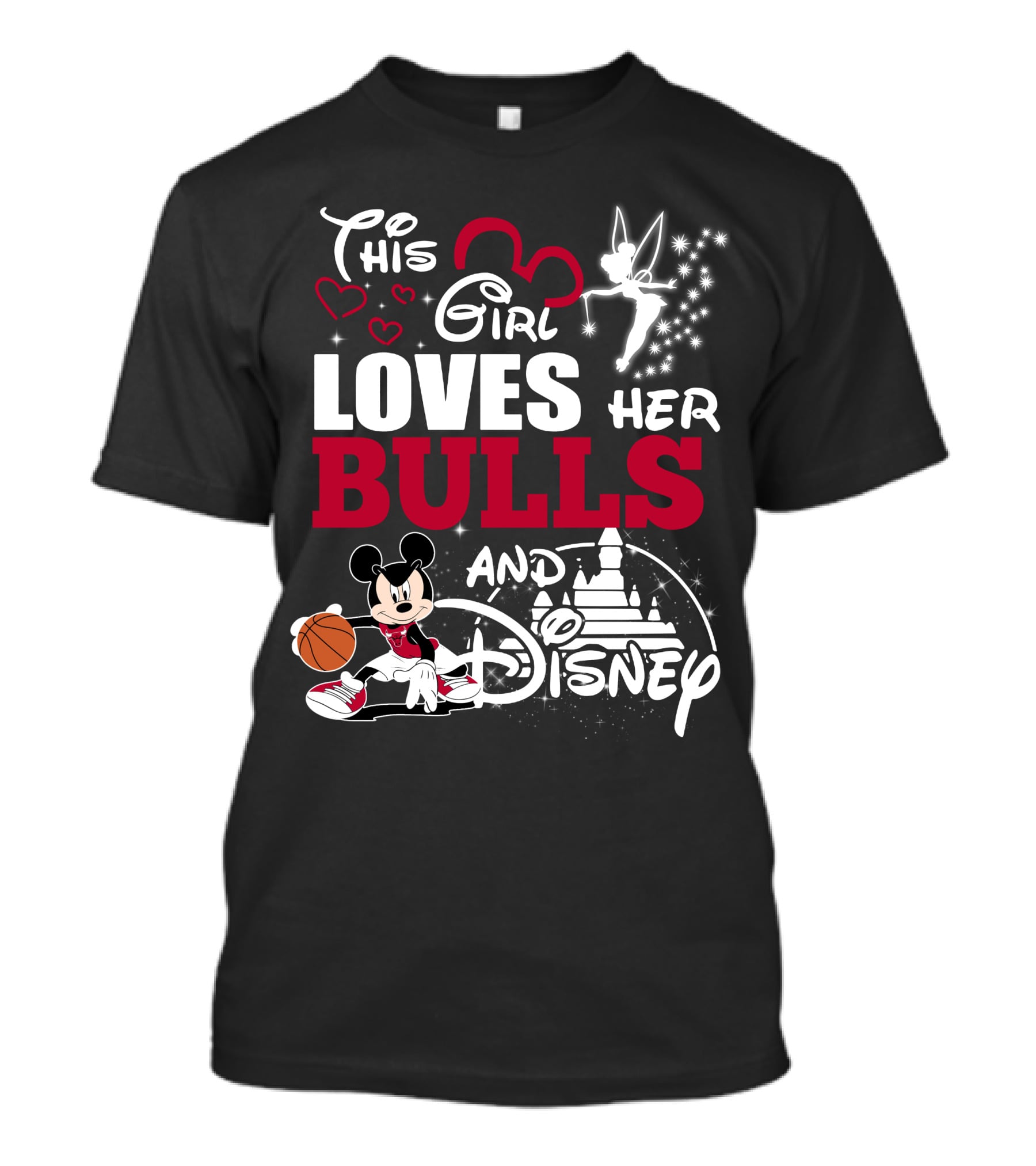 This Girl Loves Her Bulls And Disney T-Shirt