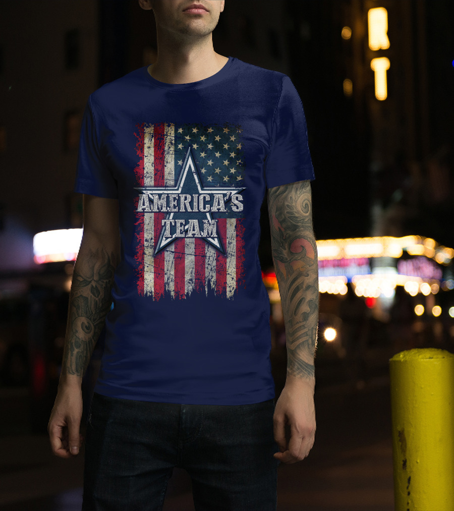America's Team Dallas Cowboys Usa Flag Star T-Shirt