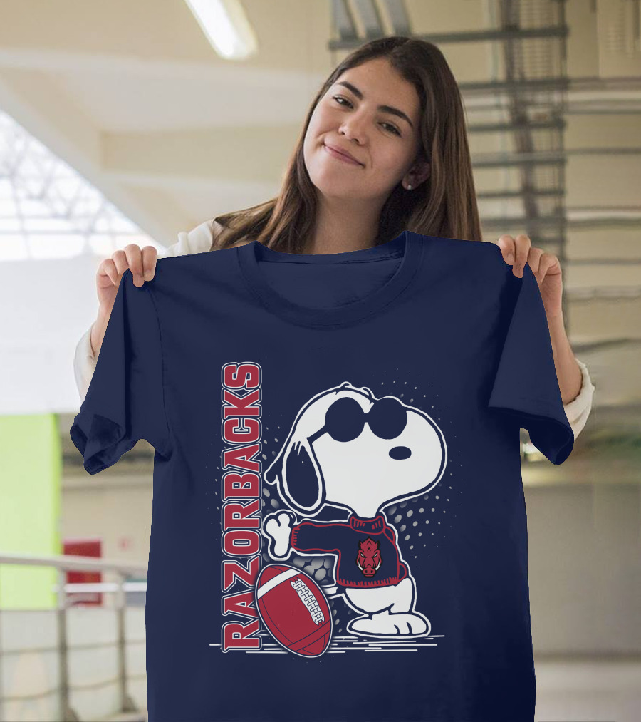 Razorbacks Snoopy Football T-Shirt