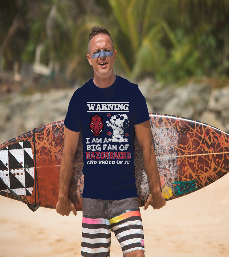 Warning I Am A Big Fan Of Razorbacks And Proud Of It T-Shirt