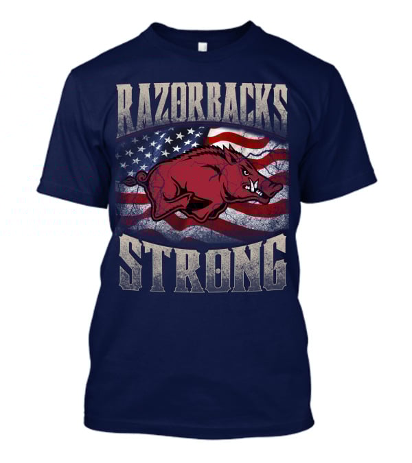 Razorbacks Strong American Flag T-Shirt