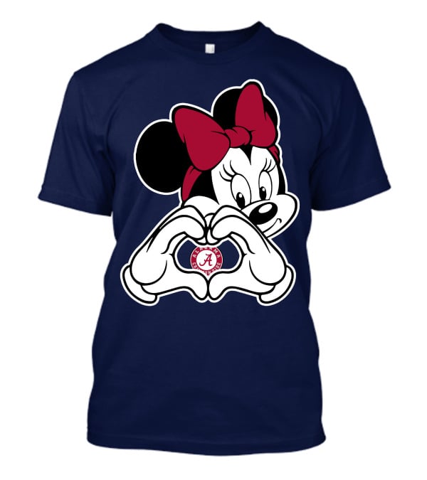 Alabama Crimson Tide Minnie Heart Hands T-Shirt