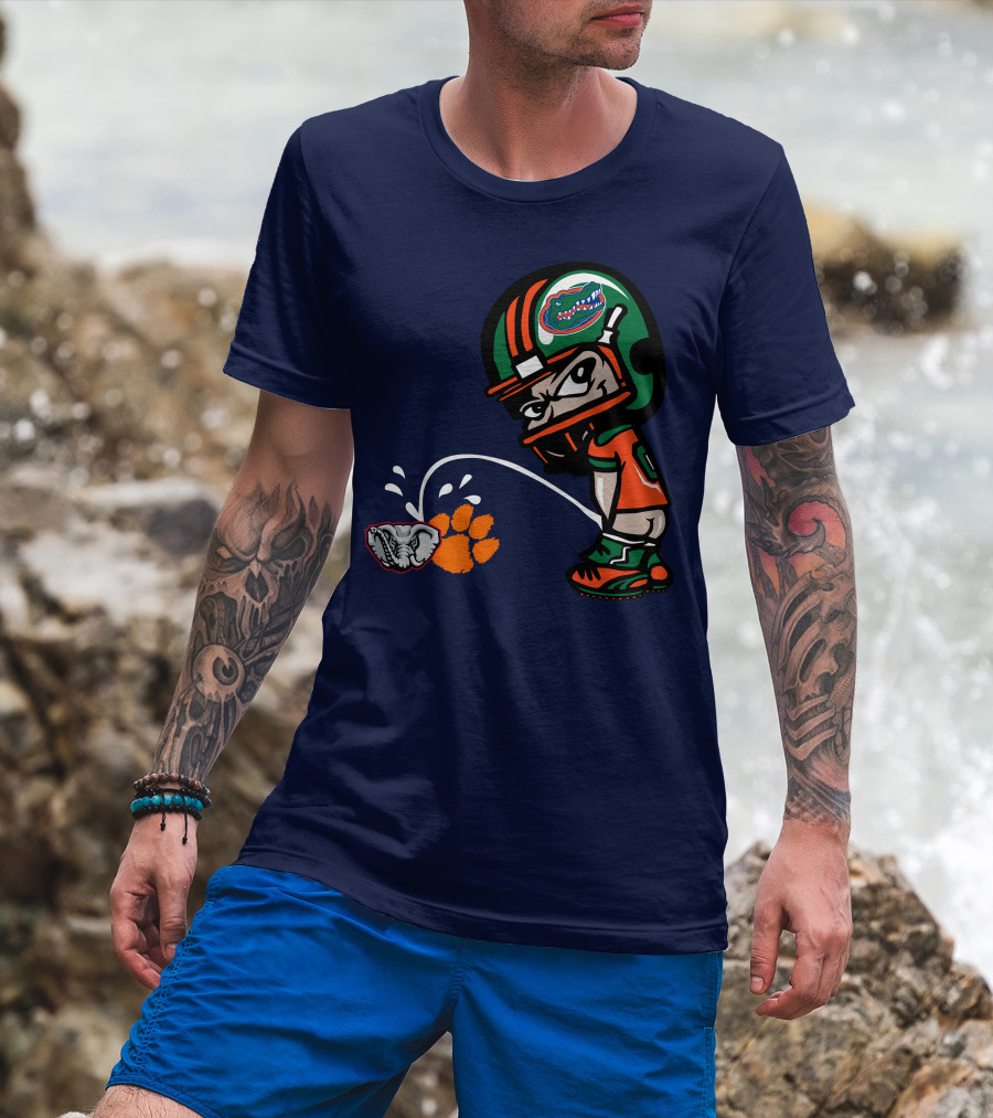 Florida Gators Football Rivalry Satire With Tiger Paw And Elephant T-Shirt