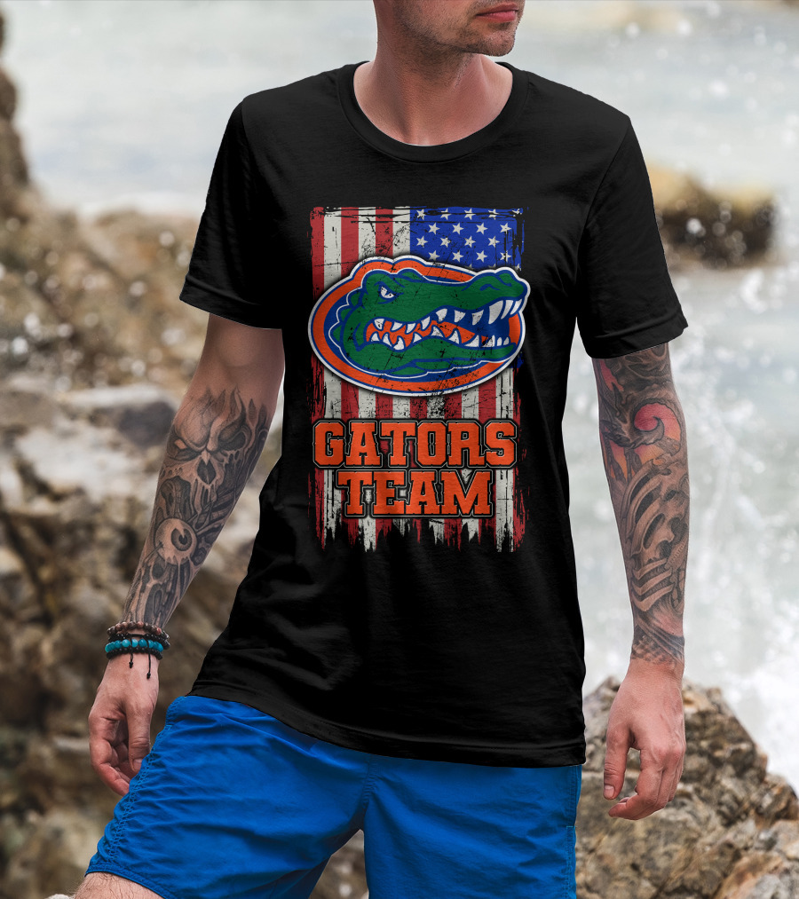 Gators Team Florida American Flag T-Shirt