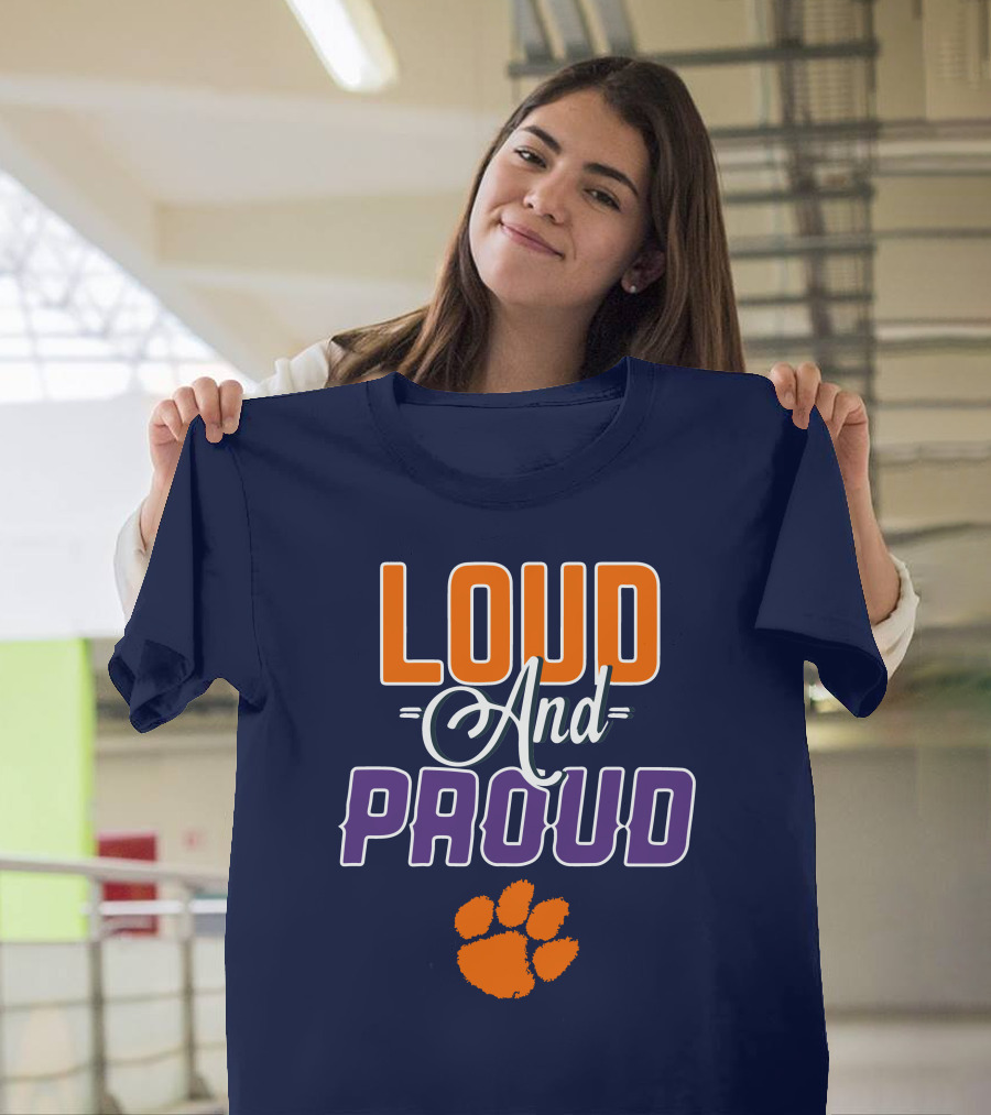 Loud And Proud Clemson Tigers Paw Print T-Shirt