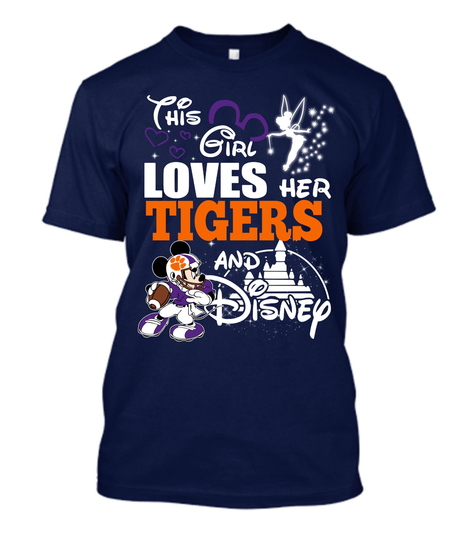 This Girl Loves Her Clemson Tigers And Disney T-Shirt