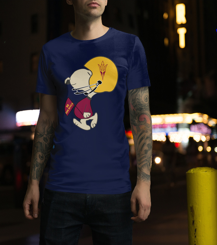 Snoopy Arizona State Sun Devils Football Helmet Go Sun Devils T-Shirt