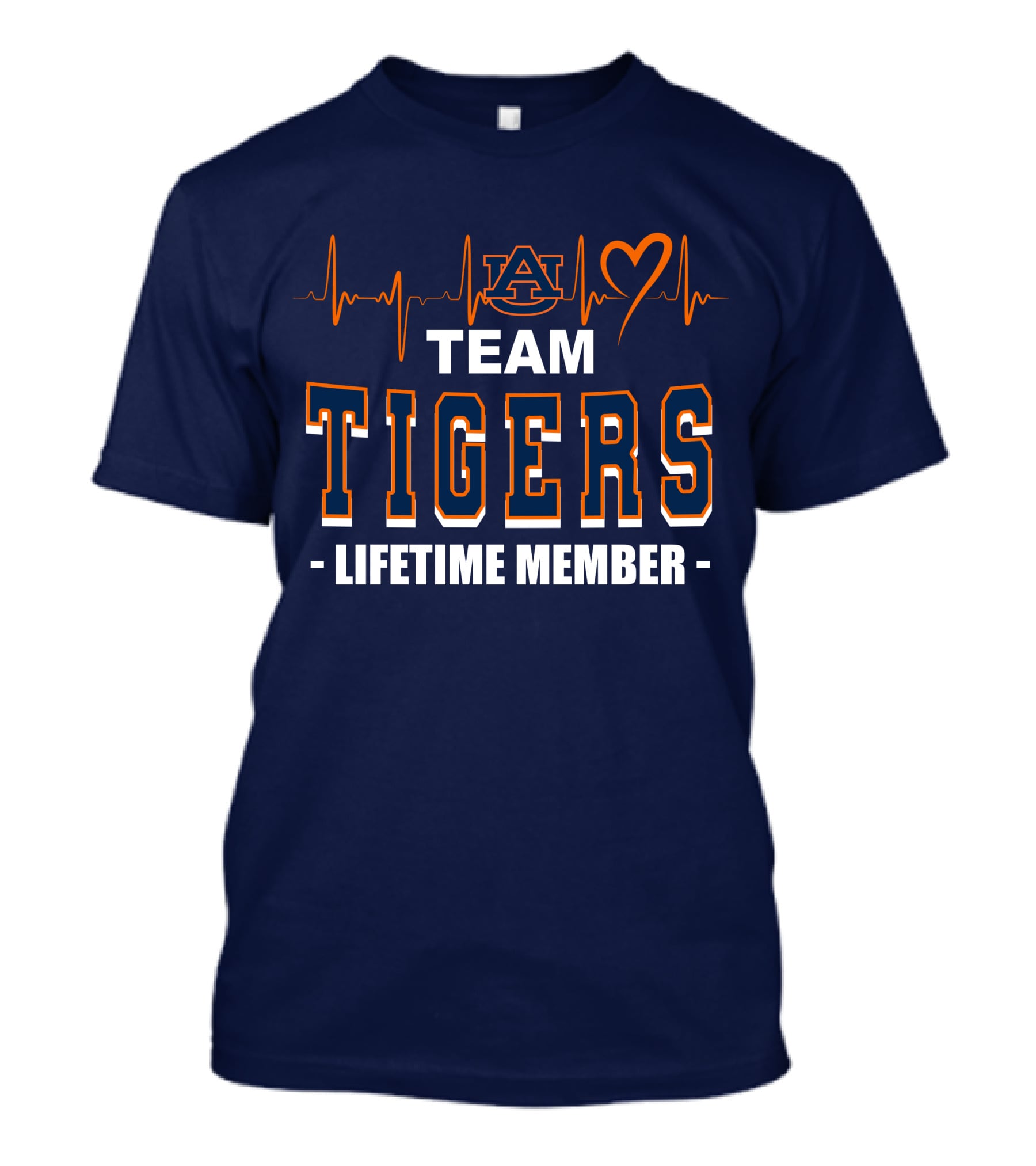Team Tigers Lifetime Member Auburn Heartbeat T-Shirt