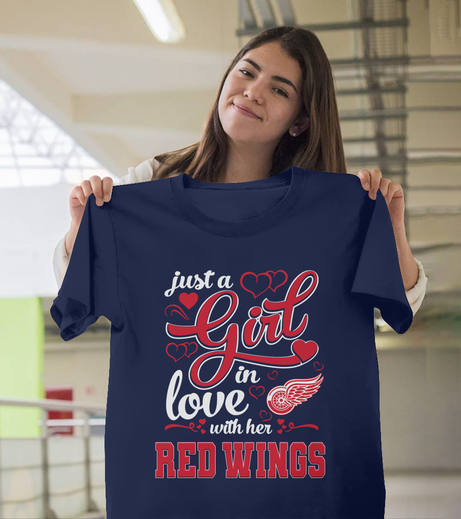 Just A Girl In Love With Her Red Wings T-Shirt