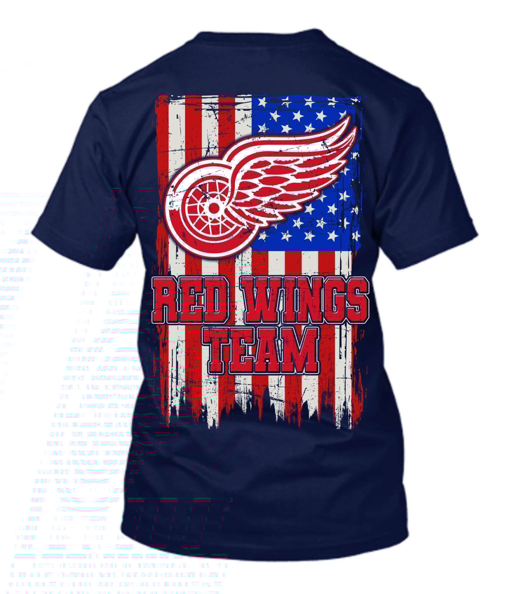 Detroit Red Wings Team American Flag T-Shirt