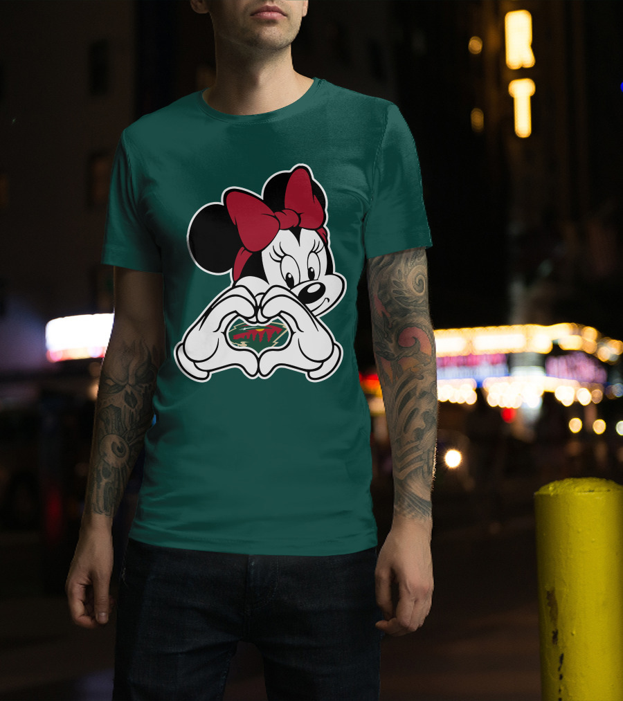 Minnie Heart Minnesota Wild Logo T-Shirt