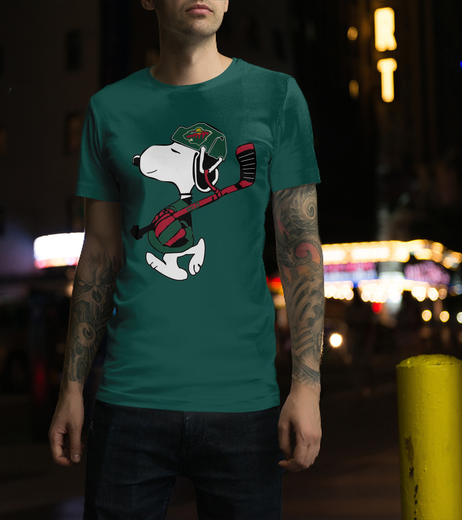 Snoopy Minnesota Wild Hockey Nhl Team Spirit T-Shirt