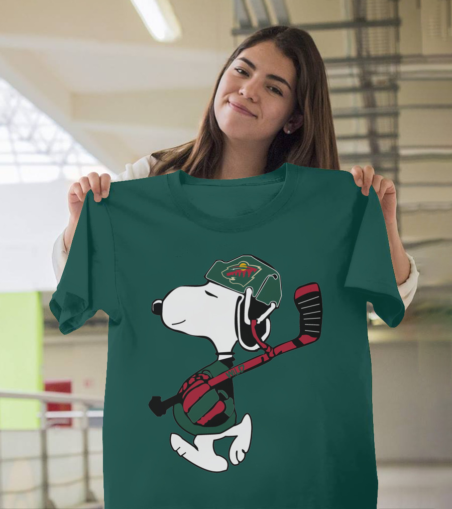 Snoopy Minnesota Wild Hockey Nhl Team Spirit T-Shirt
