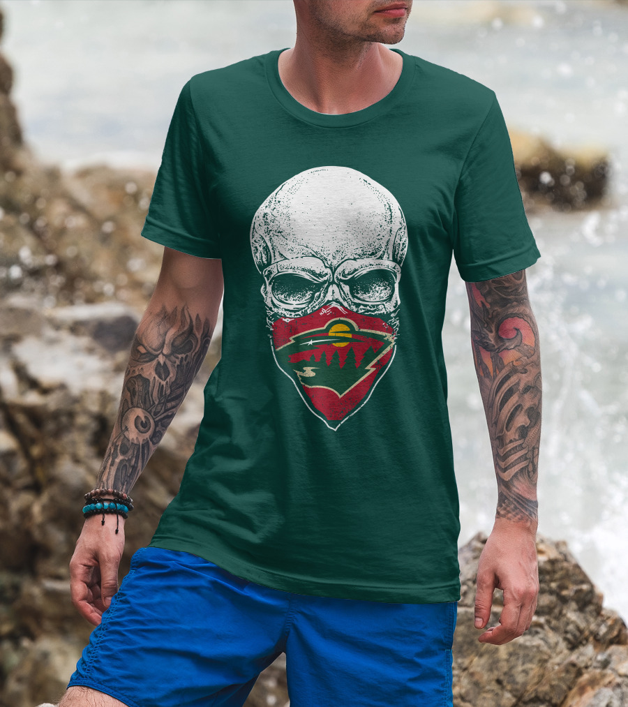 Minnesota Wild Skull Logo Bandana T-Shirt