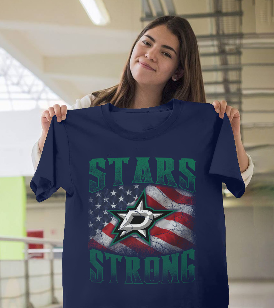Dallas Stars Strong Usa Flag T-Shirt