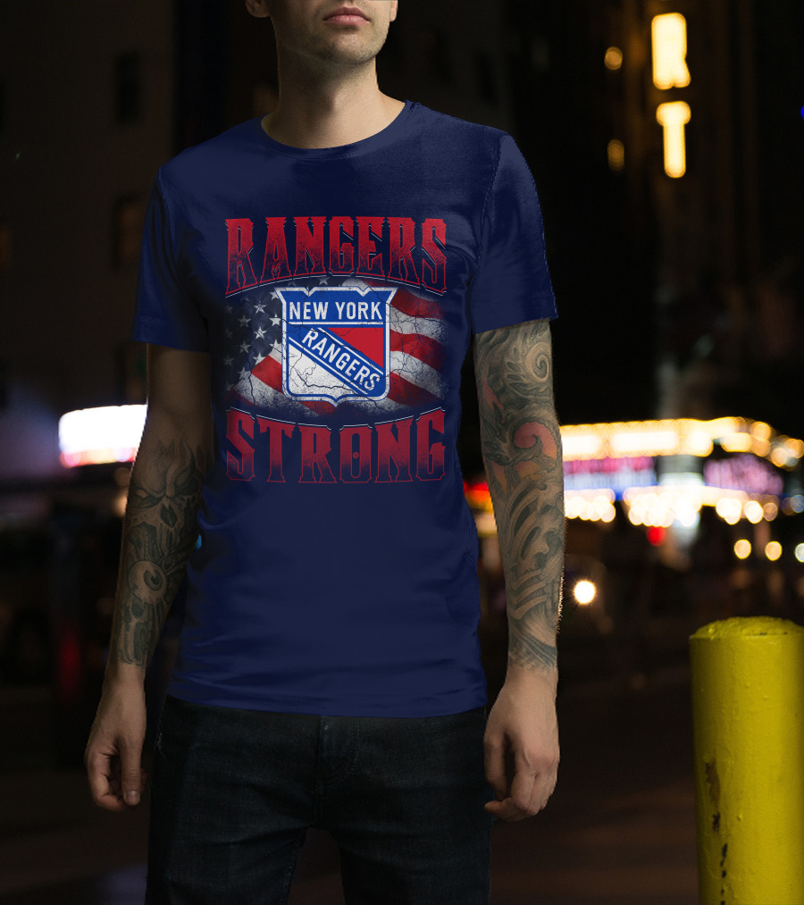 Rangers Strong New York American Flag T-Shirt