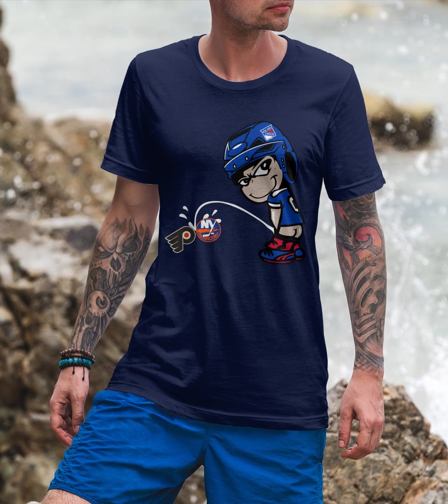 New York Rangers Fan Ny Islanders Philadelphia Flyers Rivalry T-Shirt