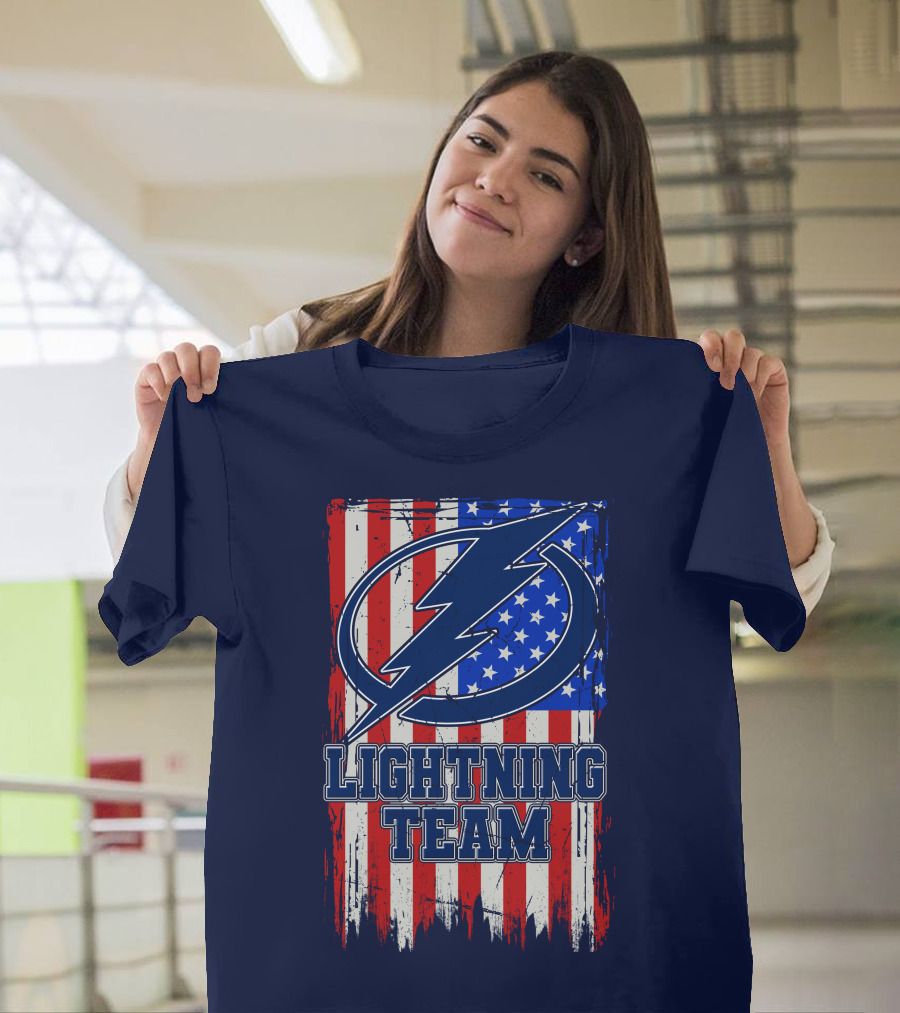Tampa Bay Lightning Team American Flag T-Shirt