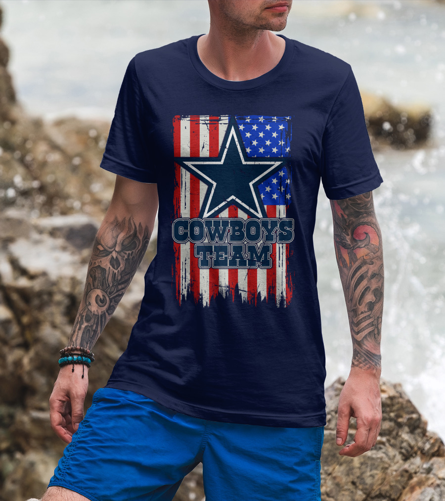 Cowboys Team Usa Flag Star T-Shirt