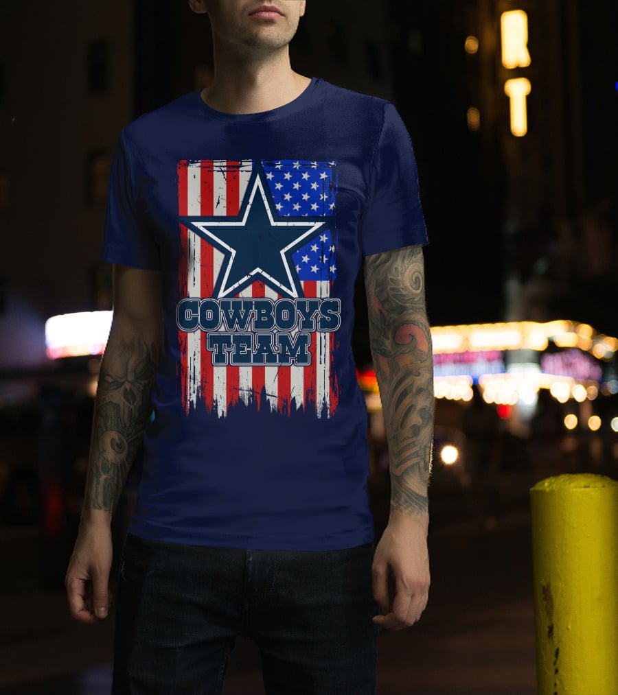 Cowboys Team Usa Flag Star T-Shirt