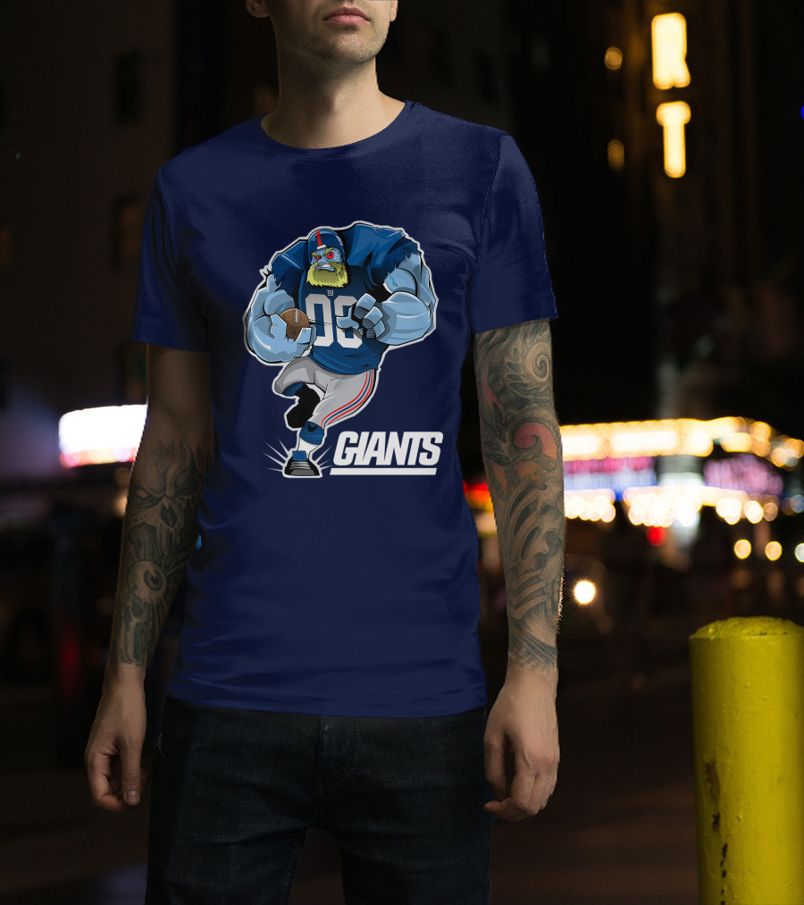 New York Giants Giants 98 Football Player Cartoon T-Shirt