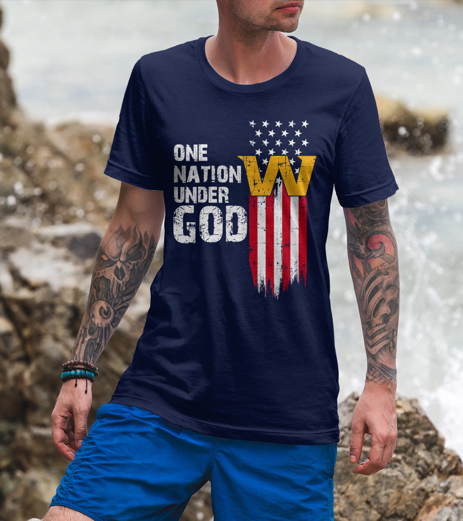 One Nation Under God Washington Usa Flag T-Shirt