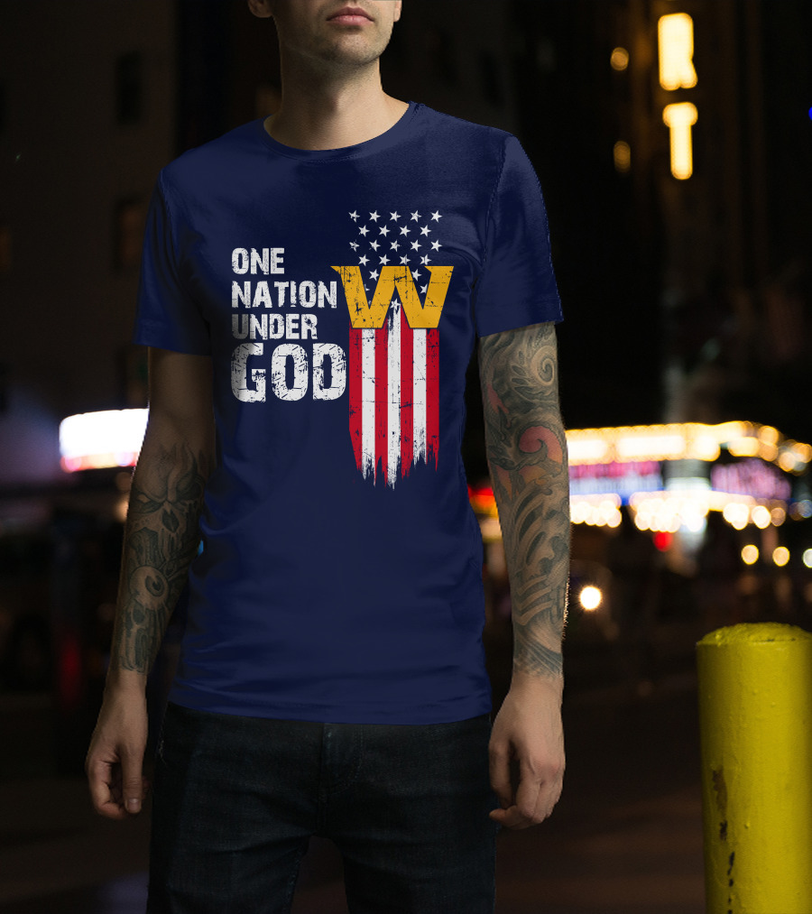 One Nation Under God Washington Usa Flag T-Shirt