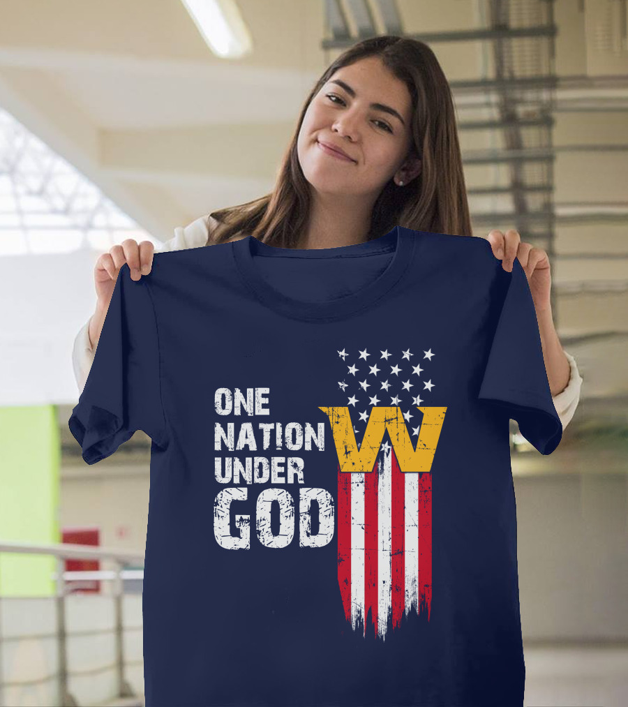 One Nation Under God Washington Usa Flag T-Shirt
