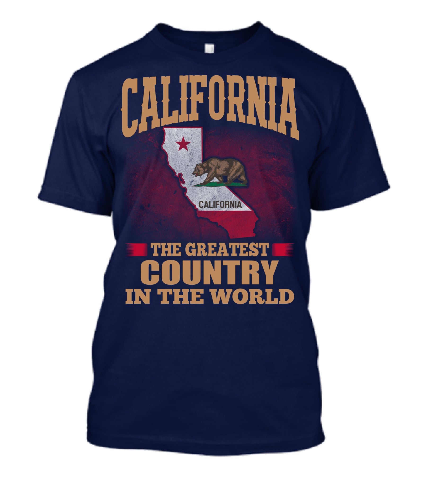 California The Greatest Country In The World Bear Flag Map T-Shirt