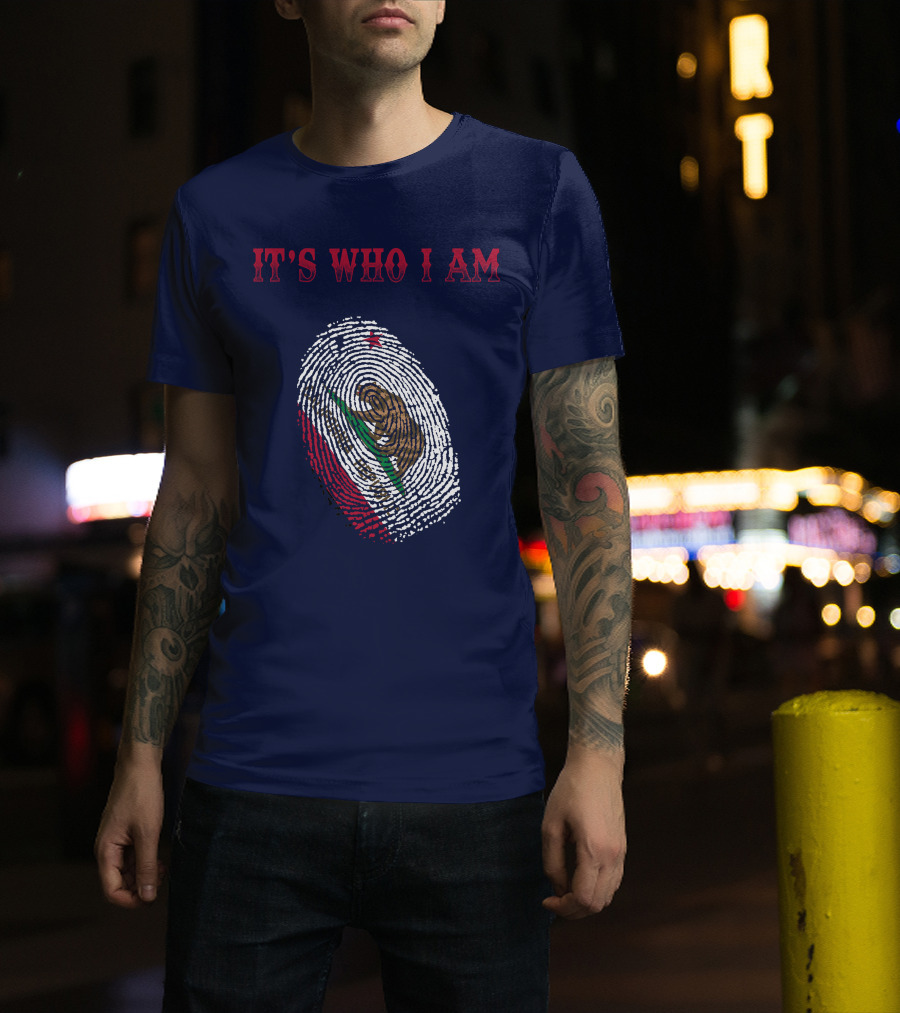 It's Who I Am Mexico Flag Fingerprint T-Shirt