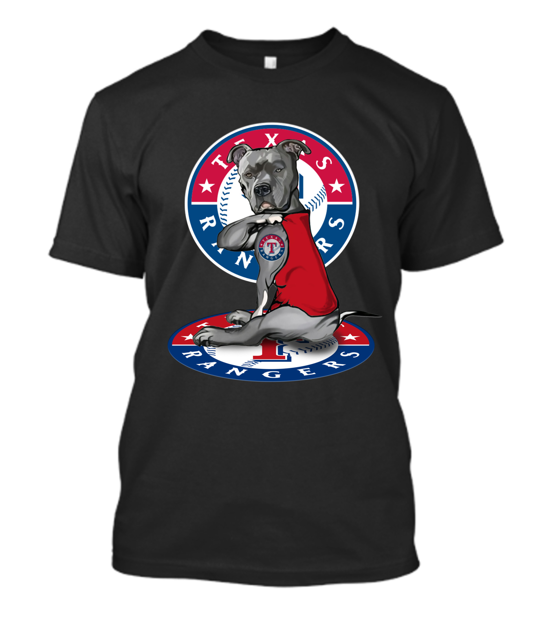 Texas Rangers Baseball Dog With Logo And Jersey T-Shirt
