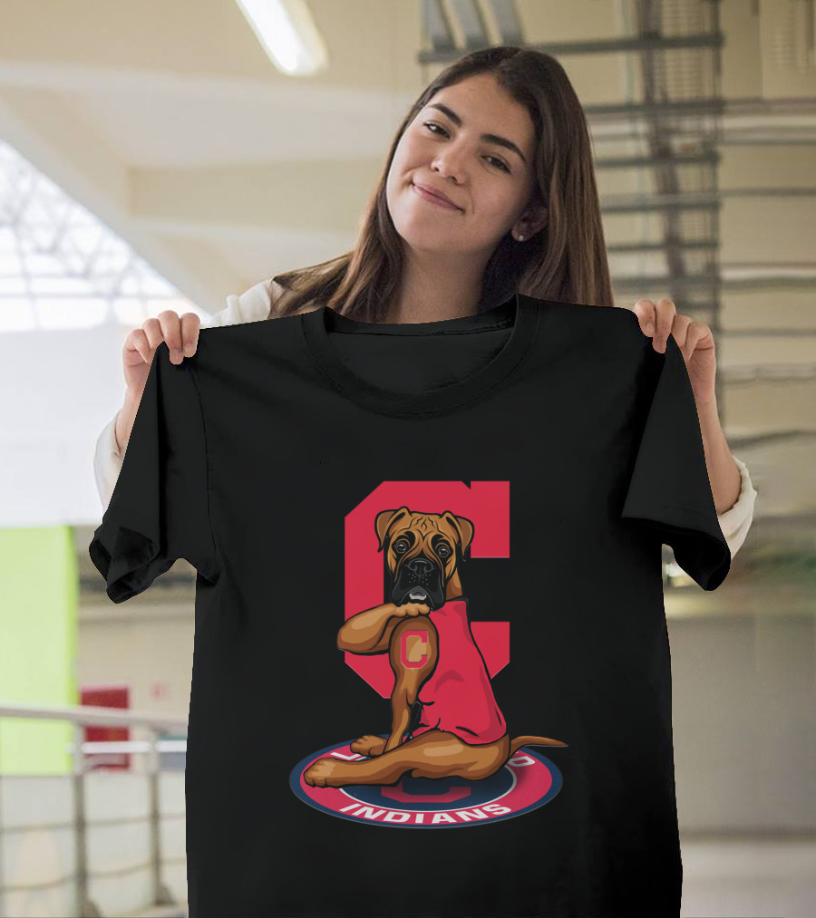 Cleveland Indians Dog Mascot Retro Crest T-Shirt