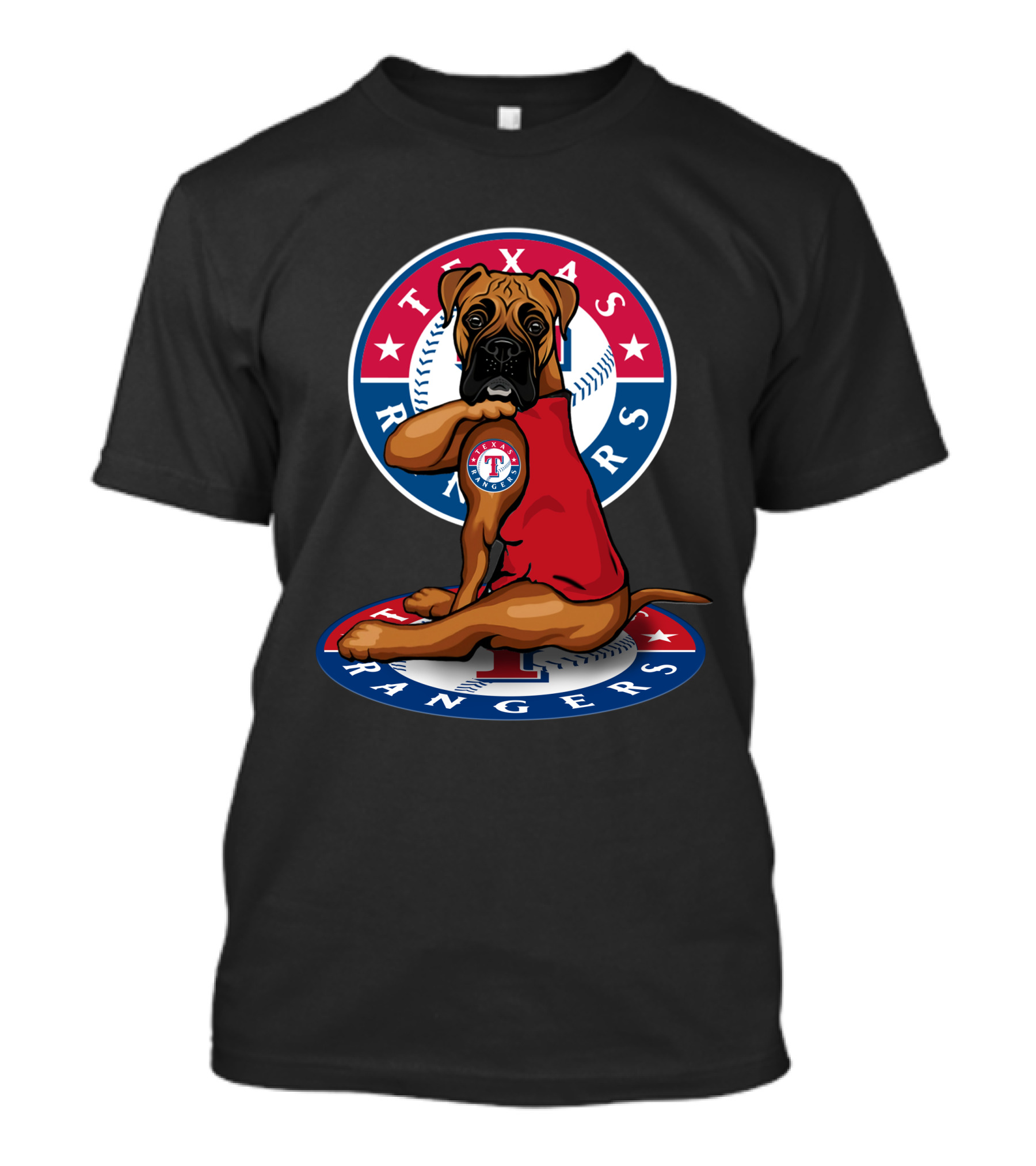 Texas Rangers Dog With Baseball T-Shirt